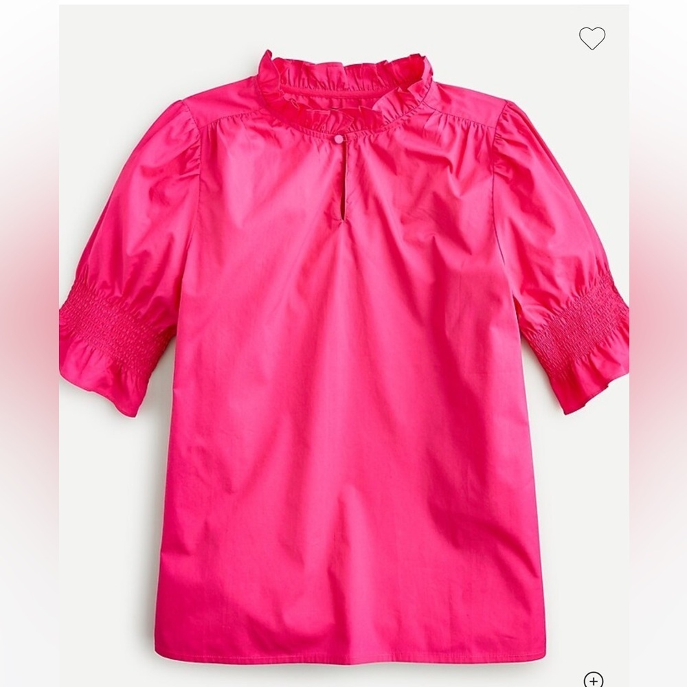 JCREW Puff-sleeve cotton poplin top pink size xs